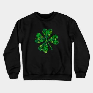 lucky four-leaf clover, green shamrock Crewneck Sweatshirt